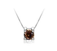 GGYTMQL Accessories - 1ct Round Cut D Color Moissanite Pendant Necklace for Women
