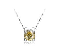 GGYTMQL Accessories - 1ct Round Cut D Color Moissanite Pendant Necklace for Women
