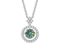 GGYTMQL Accessories 1ct Round Cut Moissanite Necklace for Women D Color Diamond Necklace Moissanite Pendant for Women