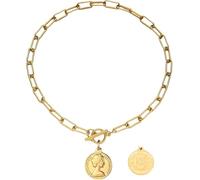 GGYTMQL Accessories 925 Sterling Silver Coin Toggle Necklace For Women, Vintage Sun Pendant Toggle Necklaces - Sun Star Coin Long Choker Chain, Punk Thick Chain Coin Pendant Necklace