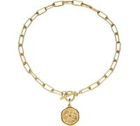 GGYTMQL Accessories 925 Sterling Silver Coin Toggle Necklace For Women, Vintage Sun Pendant Toggle Necklaces - Sun Star Coin Long Choker Chain, Punk Thick Chain Coin Pendant Necklace