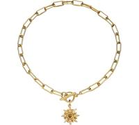 GGYTMQL Accessories 925 Sterling Silver Coin Toggle Necklace For Women, Vintage Sun Pendant Toggle Necklaces - Sun Star Coin Long Choker Chain, Punk Thick Chain Coin Pendant Necklace