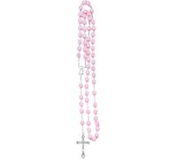 GGYTMQL Accessories 925 Sterling Silver Religious Rosary Necklace For Women And Men - 1Pc Catholic Cross Rosary Beads Pendants Religious Round Crystal Bead Necklace, Virgin Mary Jesus Cross Pendant