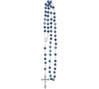 GGYTMQL Accessories 925 Sterling Silver Religious Rosary Necklace For Women And Men - 1Pc Catholic Cross Rosary Beads Pendants Religious Round Crystal Bead Necklace, Virgin Mary Jesus Cross Pendant