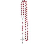 GGYTMQL Accessories 925 Sterling Silver Religious Rosary Necklace For Women And Men - 1Pc Catholic Cross Rosary Beads Pendants Religious Round Crystal Bead Necklace, Virgin Mary Jesus Cross Pendant