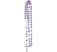 GGYTMQL Accessories 925 Sterling Silver Religious Rosary Necklace For Women And Men - 1Pc Catholic Cross Rosary Beads Pendants Religious Round Crystal Bead Necklace, Virgin Mary Jesus Cross Pendant