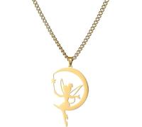 GGYTMQL Accessories Fairy Necklace For Women, 925 Sterling Silver Fairy Pendant Necklace Moon Necklaces, Tinkerbell Necklace, Fairy Jewelry, Tinkerbell Jewelry