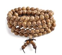 GGYTMQL Agarwood Beads Bracelet for Women, Vintage Lucky, Imitation Turquoise 108 Ball Beads Bracelet.