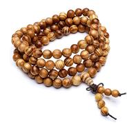 GGYTMQL Agarwood Beads Bracelet for Women, Vintage Lucky, Imitation Turquoise 108 Ball Beads Bracelet.