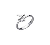 GGYTMQL Airplane 925 Sterling Silver Statement Ring for Women Girls Adjustable Expandable Open Wrap Finger Rings Comfort Fit Dainty Cute Dainty Airline Flight Jewelry Gift Souvenir