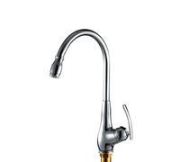 GGYTMQL All Copper Kitchen Faucet Hot and Cold Water Mixer Single Handle Kitchen Sink Faucet Double-Joint Plating