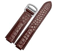 GGYTMQL American Crocodile Leather Watch Strap Suitable For Cartier Blue Balloon Convex Leather Strap 18 20mm Men And Women Black