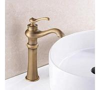 GGYTMQL Antique Brass Bathroom Basin Sink Faucet with Luxury Decoration Bronze Brushed Surface Mixer Tap for Home Decor