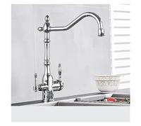 GGYTMQL Antique Brass Filtered Kitchen Faucet Purify Faucets Mixer Tap Hot Cold Water 360 Rotation Water Purification Water Crane Tap(Chrome)