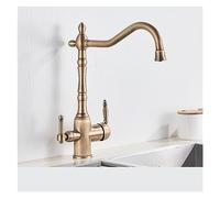 GGYTMQL Antique Brass Filtered Kitchen Faucet Purify Faucets Mixer Tap Hot Cold Water 360 Rotation Water Purification Water Crane Tap(Black Chrome)