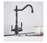 GGYTMQL Antique Brass Filtered Kitchen Faucet Purify Faucets Mixer Tap Hot Cold Water 360 Rotation Water Purification Water Crane Tap(Black Chrome)