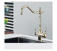 GGYTMQL Antique Brass Filtered Kitchen Faucet Purify Faucets Mixer Tap Hot Cold Water 360 Rotation Water Purification Water Crane Tap(Black Chrome)