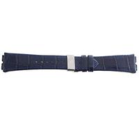 GGYTMQL Aqua Master 21mm Widens to 27mm Blue Leather Watch Band Strap With Stainless Steel Deployment Clasp