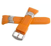 GGYTMQL Aqua Master 28mm Orange Rubber Watch Band Strap with Silver Buckle