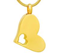 GGYTMQL Ashes Stainless Steel Cross 316L Stainless Steel Carved Virgin Heart Cremation Pendant with Human Ashes/Pet Souvenir to Commemorate The Female Urn