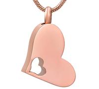 GGYTMQL Ashes Stainless Steel Cross 316L Stainless Steel Carved Virgin Heart Cremation Pendant with Human Ashes/Pet Souvenir to Commemorate The Female Urn