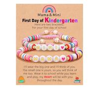 GGYTMQL Back to School Outfits First Day of School Bracelet Back to School Gifts Adjustable Mommy and Me Bracelets Cute Clay Bracelets for Mother Daughter