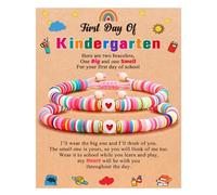 GGYTMQL Back to School Outfits First Day of School Bracelet Back to School Gifts Adjustable Mommy and Me Bracelets Cute Clay Bracelets for Mother Daughter