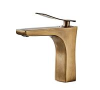GGYTMQL Bathroom Brush Gold Lavatory Widespread Faucet hot and Cold Three Holes Sink Mixer 8 Inch Sink Faucet Black Nickel(Brush Gold)