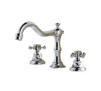 GGYTMQL Bathroom Brush Gold Lavatory Widespread Faucet hot and Cold Three Holes Sink Mixer 8 Inch Sink Faucet Black Nickel(Brush Gold)