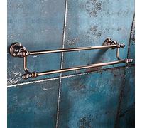 GGYTMQL Bathroom Shelves Brown Bronze Rose Gold Bathroom Hardware Set, Towel Bar, Towel Holder, Glass Storage Rack, Wall Mounted Bath Accessories Kit (Color : Double glass)