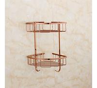 GGYTMQL Bathroom Shelves Brown Bronze Rose Gold Bathroom Hardware Set, Towel Bar, Towel Holder, Glass Storage Rack, Wall Mounted Bath Accessories Kit (Color : Double glass)