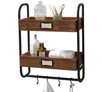 GGYTMQL Bathroom Shelves Floating Shelves Bathroom Shelf, Wall Hanging Rack American Wrought Iron Bracket Shampoo Shower Gel Kitchen Balcony Household Rack Hanging Storage Rack for Bathroom Storage