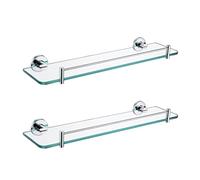 GGYTMQL Bathroom Shelves Floating Shelves Wall-Mounted Glass Set Shelves for Bathroom Stand Bathroom Hardware Sets Bath Accessories Set Towel Rack Stainless Steel Shelf for Bathroom Storage (Color : 1
