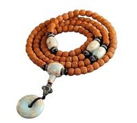 GGYTMQL Beaded bracelets, Rudraksha Mala 108 Beads Men Women Genuine Rudraksha Seeds Wrapped Bracelet Necklace Buddha Prayer Beads(10 mm)