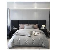 GGYTMQL Bed, Deep Blue Grey Abstract 100% Egyptian Cotton Jacquard Bedlinens Queen King Size Set Fitted Sheet Duvet Cover Bedding