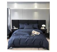 GGYTMQL Bed, Deep Blue Grey Abstract 100% Egyptian Cotton Jacquard Bedlinens Queen King Size Set Fitted Sheet Duvet Cover Bedding