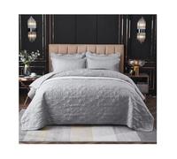 GGYTMQL Bed Set 3 Piece Bedspread Embossed Quilting by The Four Seasons Universal Bed Cover with 2 Pillowcases Quilt Sets Bedding Linen(Pink,220x240cm) (Bruin 220x240cm)
