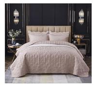 GGYTMQL Bed Set 3 Piece Bedspread Embossed Quilting by The Four Seasons Universal Bed Cover with 2 Pillowcases Quilt Sets Bedding Linen(Pink,220x240cm) (Bruin 220x240cm)