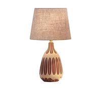 GGYTMQL Bedroom Nightstand Lamps Modern Table Lamp Ceramic Green Teal Glaze Handmade Linen Drum Shade Decor for Living Room Bedroom House Bedside Nightstand Home Office(Blue Remote control switch)