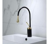 GGYTMQL Black Basin Faucets Bath Basin Mixer Faucet Bathroom Vessel Washbasin Water Mixer Taps Hot and Cold Water Mixer Tap Rose Gold(Rose Gold)