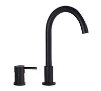GGYTMQL Black Rose Deck Mounted Kitchen Faucet Two Function Single Handle Pull Out Mixer Hot and Cold Water Pull Out Taps(Gray)