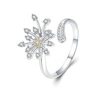 GGYTMQL Blooming Dandelion Love Adjustable Rings for Women Wedding Engagement Jewelry