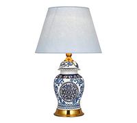 GGYTMQL Blue And White Porcelain Chinoaserie Style Ceramic Table Lamps Creative Painting Bedroom Bedside Lamp Oriental Ceramics Desk Lamp For Living Room Office Night Lamp(60 * 40cm)