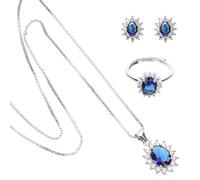 GGYTMQL Blue Jewelry Sets for Women Prom Jewellery Set Fashion Pendant Necklace Delicate Women Necklace