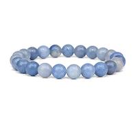 GGYTMQL Blue Natural Stone Bracelets for Men White Moonstone Black Lava Beaded Stretch Bracelet Lapis Lazuli Yoga Jewelry,10.Blue Dot Stone,23 Cm