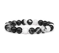 GGYTMQL Blue Natural Stone Bracelets for Men White Moonstone Black Lava Beaded Stretch Bracelet Lapis Lazuli Yoga Jewelry,10.Blue Dot Stone,23 Cm