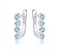 GGYTMQL blue topaz clip earrings natural gemstone fine stone jewelry for women's best gift