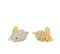 GGYTMQL Bracelet Natural Hetian Jade Rabbit 925 Sterling Silver Pendant Necklace Pendant,1Pc (Color : 1Pc)