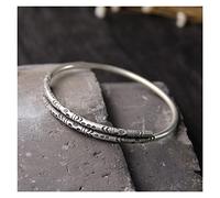 GGYTMQL bracelets for womens s925 retro simple fashion male and female chiang mai adjustable bangle 6.5mm width 22.6g