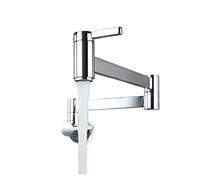 GGYTMQL Brass Double Basin Faucet Kitchen in-Wall Foldable Single Cold Tap Mop Sink Extension Pot Filler Faucet Gold Black Chrome(Chrome)